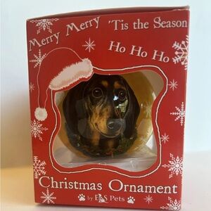 DACHSHUND-BLACK--Shatterproof Ball Ornament--3"-- by E & S Pets